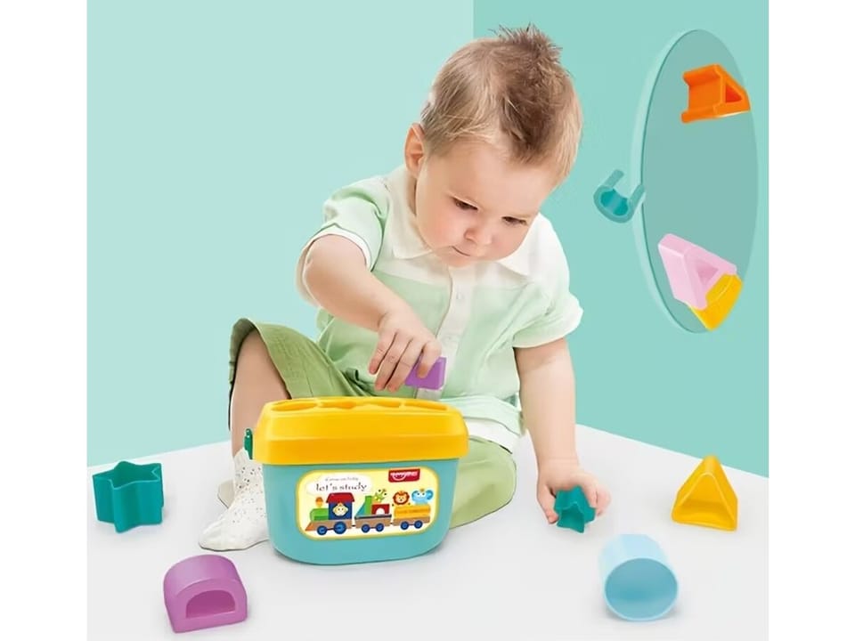 Edukacyjny Sorter Z Klockami Układanka Wiaderko Literki Klocki