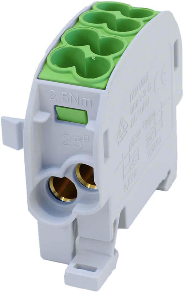 Blok rozdzielczy - odgałęźny Al/Cu SCB 25 (80110) SIMBLOCK zielony 81501005