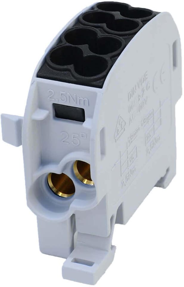 Blok rozdzielczy - odgałęźny Al/Cu SCB 25 (80110) SIMBLOCK czarny 81501007