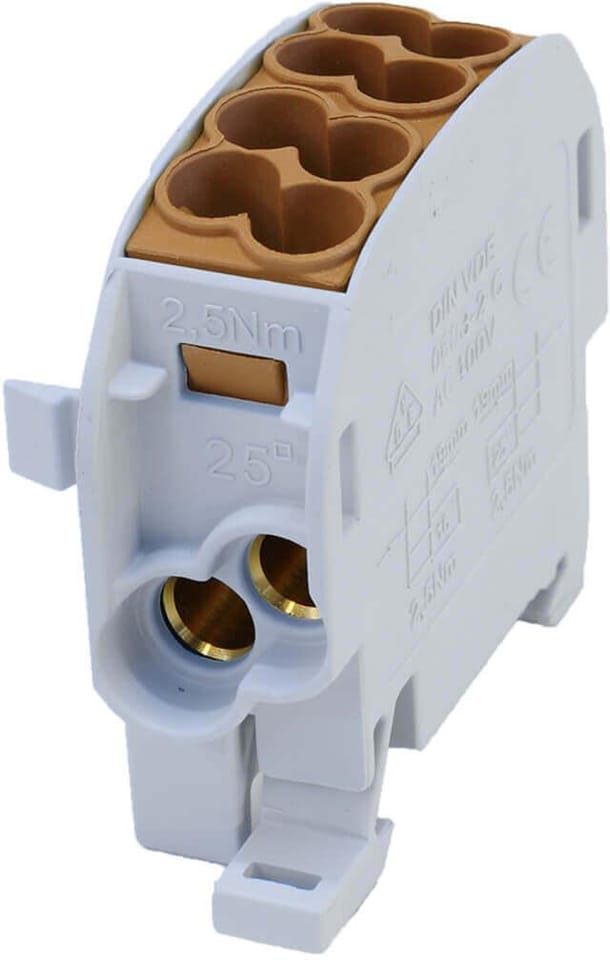 Blok rozdzielczy - odgałęźny Al/Cu SCB 25 (80110) SIMBLOCK brązowy 81501015