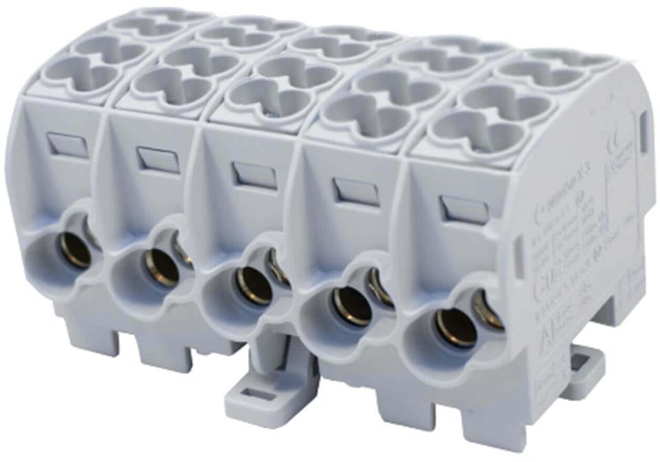 Blok rozdzielczy - odgałęźny Al/Cu SCB 25-5X (80150) SIMBLOCK szary 81500002