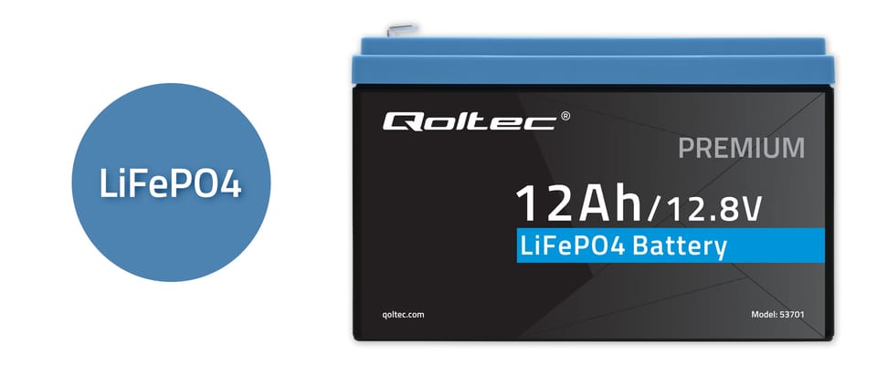 Qoltec Akumulator LiFePO4 Litowo-Żelazowo-Fosforanowy | 12.8V | 12Ah | 153.6Wh | BMS