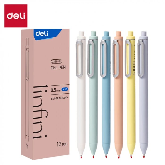 Długopis żelowy Super Smooth niebieski Linfini mix kolorów obudowy EG338-BL DELI