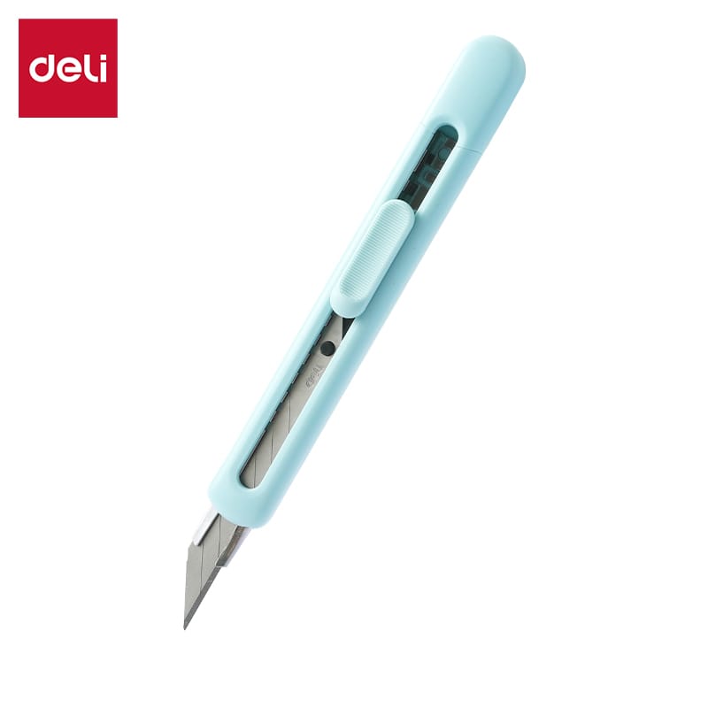 Nożyk biurowy LonGreen ostrze łamane 9mm niebieski EM411-BL DELI