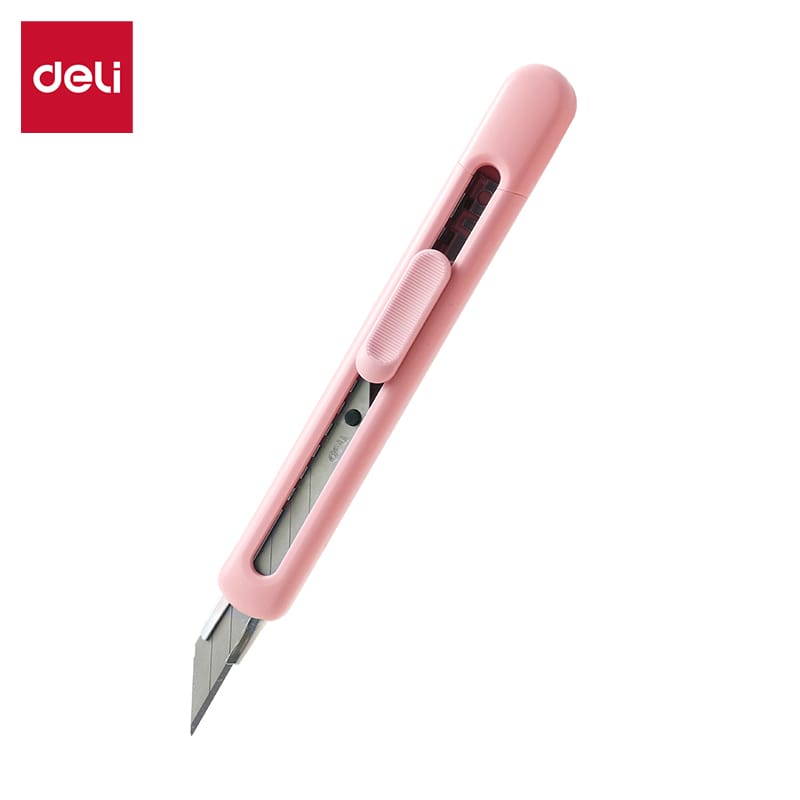 Nożyk biurowy LonGreen ostrze łamane 9mm różowy EM411-P DELI