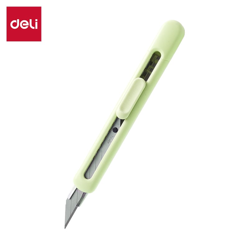 Nożyk biurowy LonGreen ostrze łamane 9mm zielony EM411-GR DELI