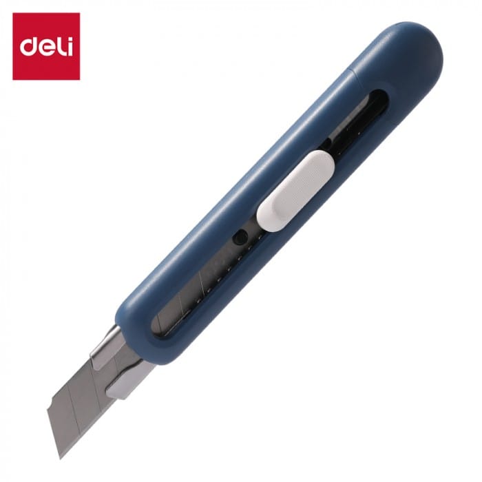 Nożyk biurowy Linfini ostrze łamane 18mm niebieski EM530B DELI