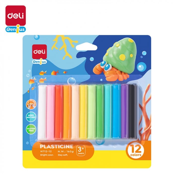 Plastelina 12 kolorów intensywne EH712-12 DELI