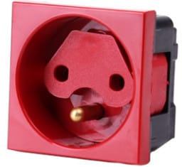 Gniazdo 1M (czerwone) lektryczne pojedyncze + blokada