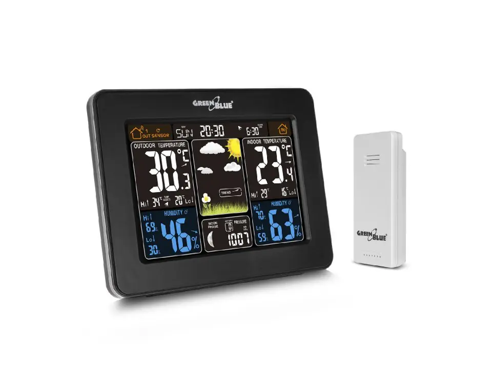Wireless weather station DCF GreenBlue dual GB523 Wasserman.eu
