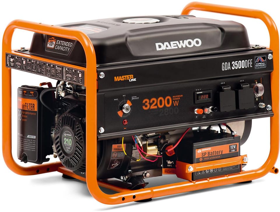 AGREGAT PRĄDOTWÓRCZY DUAL FUEL DAEWOO GDA 3500DFE 3.2kW