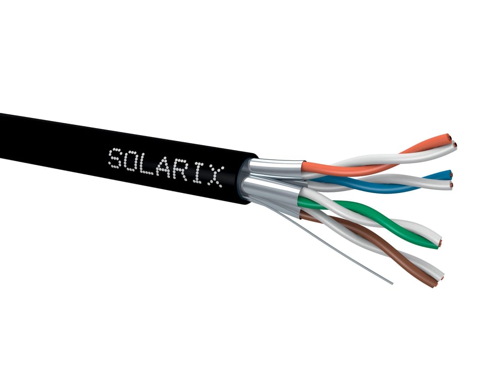 KABEL SKRĘTKA SOLARIX CAT.6A STP PE Fca 500M