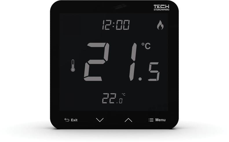 Przewodowy regulator pokojowy czarny R-10S PLUS Tech Sterowniki