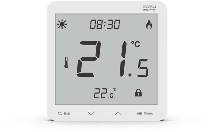 Przewodowy dwustanowy regulator pokojowy podtynkowy biały ST-297z v3 Tech sterowniki