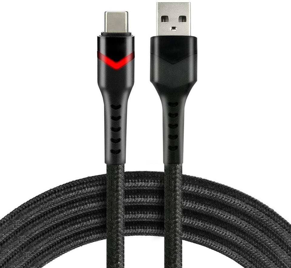 KABEL USB-A / USB-C RGB LED everActive CBB-1CBR 100cm 3A