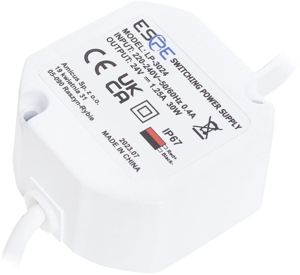 ZASILACZ IMPULSOWY DOPUSZKOWY HERMETYCZNY ESPE LP-3024 24V/30W/1.25A