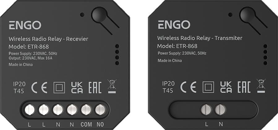 ENGO Controls ETR-868 - Przekaźnik bezprzewodowy EngoLink, sterowany radiowo, 868Mhz, 230V
