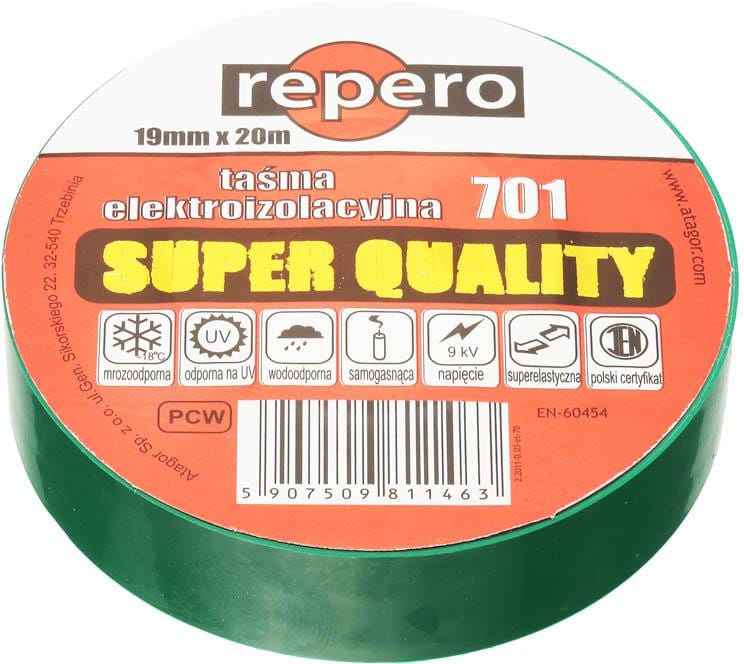 TAŚMA IZOLACYJNA REPERO 701 ZIELONA 19MMX20M