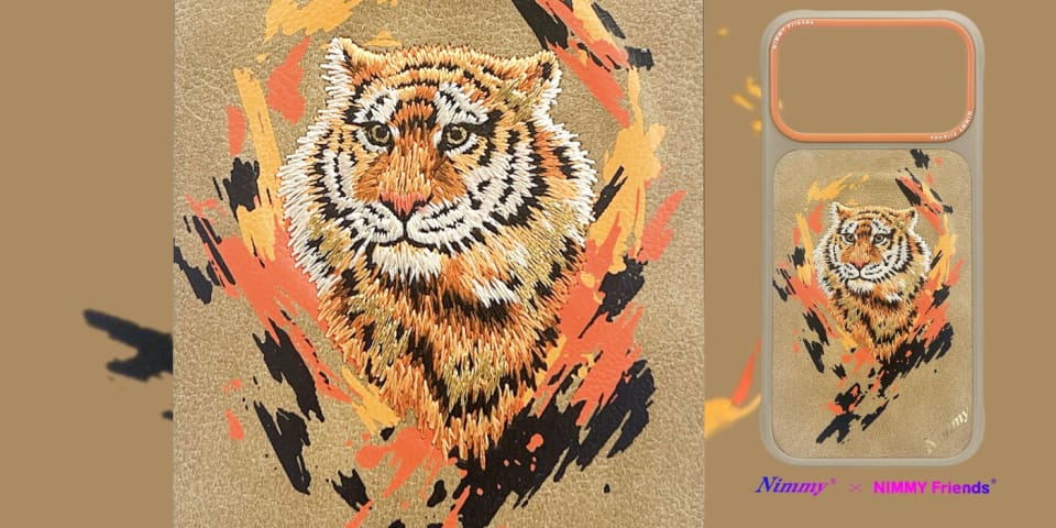 Etui Nimmy Tygrys MagSafe do iPhone 17   Pro jasnobrązowy