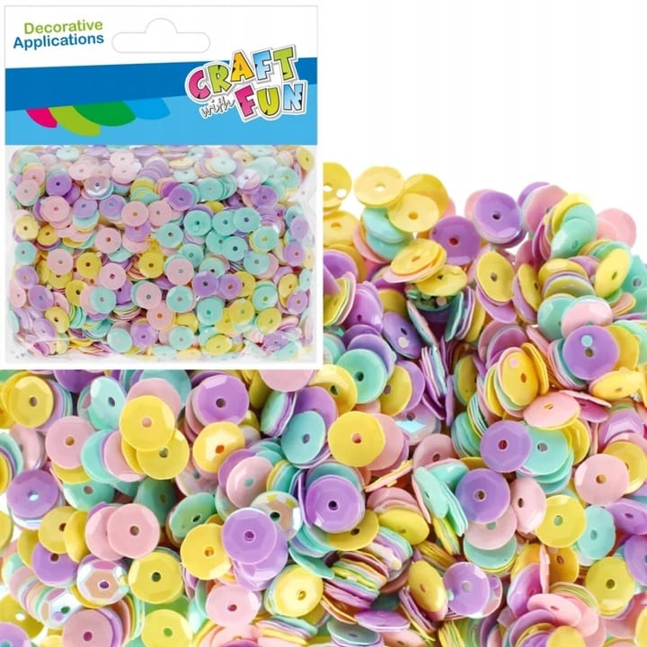 Cekiny metaliczne pastelowe mix 42,5g CRAFT WITH FUN 531732