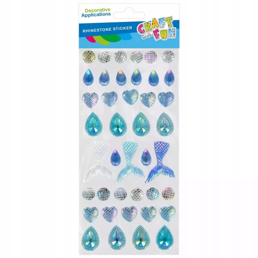 Kryształki samoprzylepne Syrenka niebieskie CRAFT WITH FUN 567265