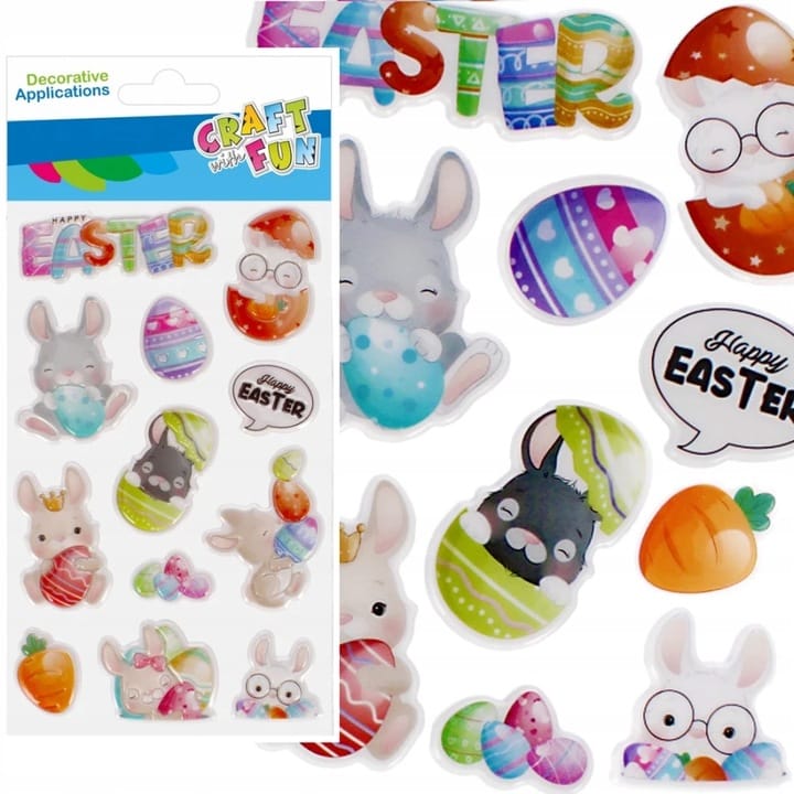 Naklejki zajączek wielkanocny 12szt. CRAFT WITH FUN 531728