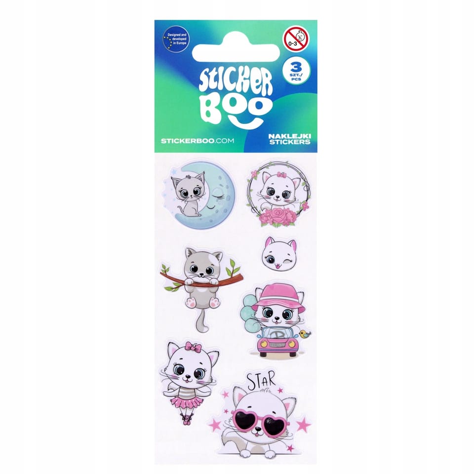 Naklejki kotki 66x180mm 3ark. STICKER BOO 568336