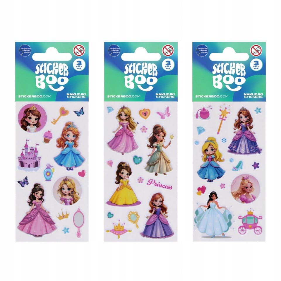 Naklejki księżniczki 66x180mm 3ark. STICKER BOO 568353