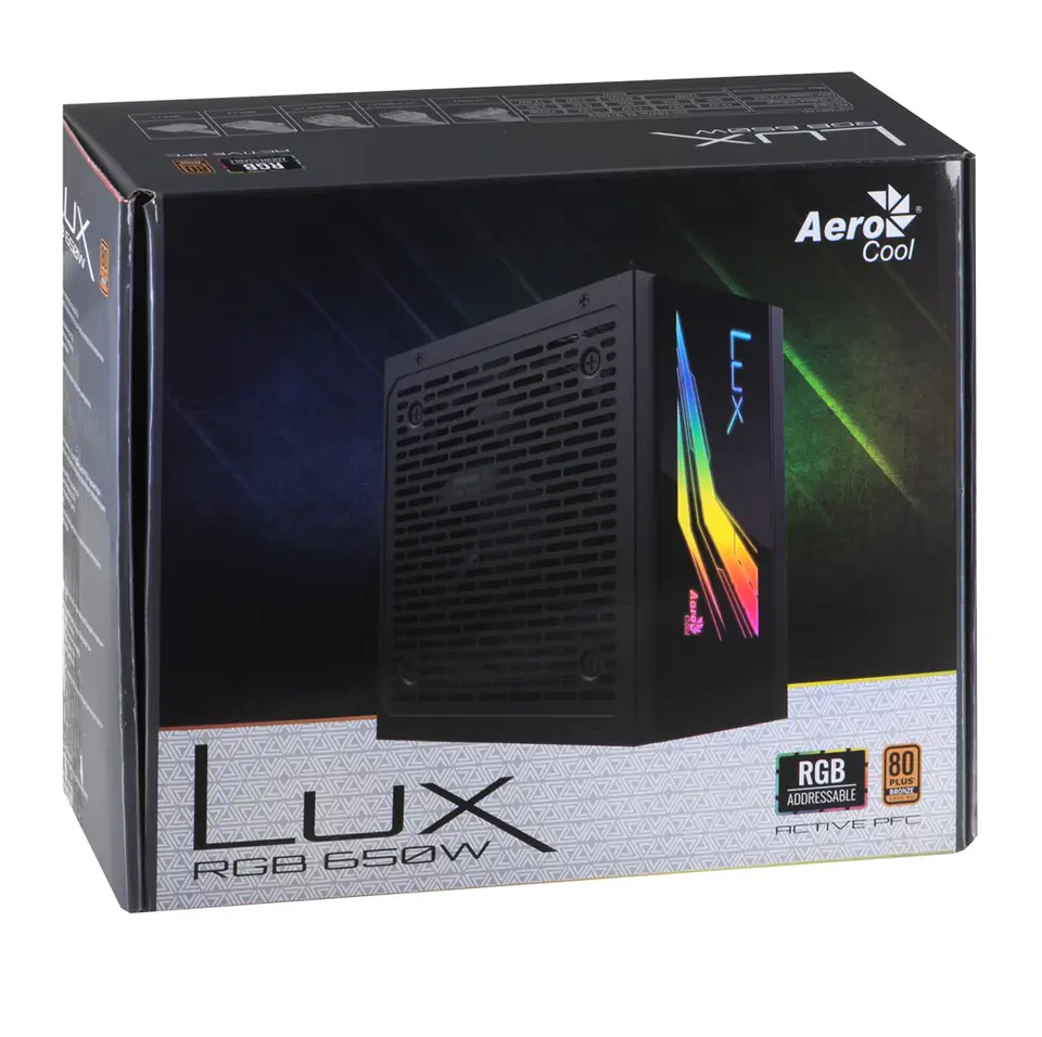 Comprar Aerocool LUXRGB650M Fuente Alimentación PC Modular RGB 650W 80Plus  Bronze 230V Negro