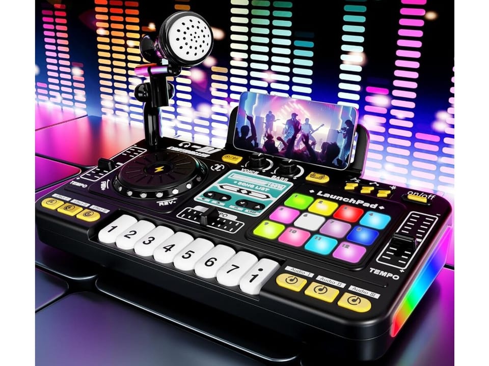 Konsola Dj dla dzieci Organki Zabawka muzyczna Elektroniczny Mikser Kontroler Mikrofon Konsoleta Światło LED