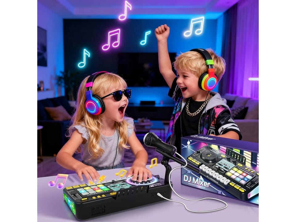 Konsola Dj dla dzieci Organki Zabawka muzyczna Elektroniczny Mikser Kontroler Mikrofon Konsoleta Światło LED