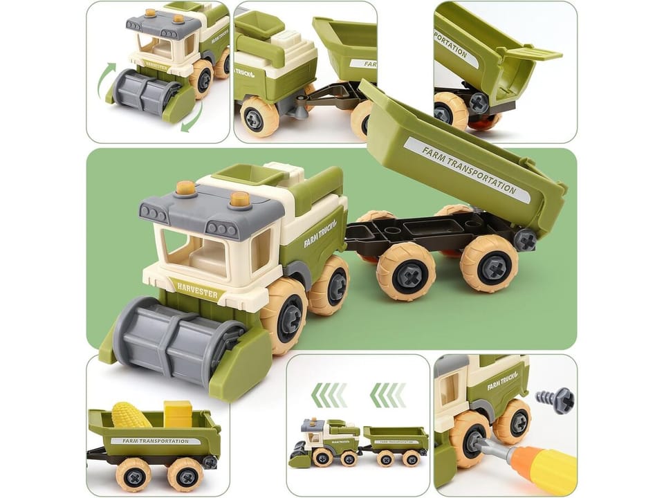 Farma Traktor Kombajn Do Skręcania Gospodarstwo Rolne Zestaw Majsterkowicza Rolnika Traktor Kombajn Zwierzęta Wkrętarka