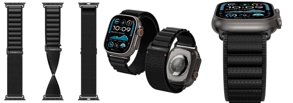 Pasek Spigen WBF1 do Apple Watch         6/7/8/9/10/11/SE/SE 3/Ultra 1/Ultra 2/ Ultra 3 44/45/46/49mm czarny