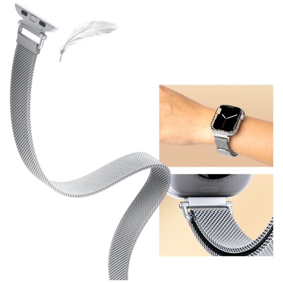 Spigen WBM4 - Pasek ze stali nierdzewnej do Apple Watch 40/41/42 mm (Silver)