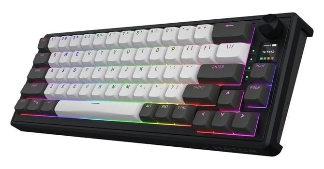 Klawiatura dla graczy Hator Skyfall 65 PRO Wireless szaro-czarna