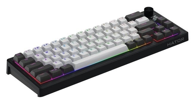 Klawiatura dla graczy Hator Skyfall 65 PRO Wireless szaro-czarna