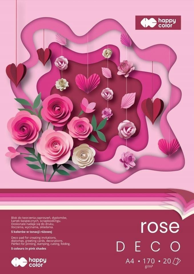 Blok Hobby Deco Rose 170g/m2 A4 20ark. 5kol. HA 7842 2030-RS HAPPY COLOR