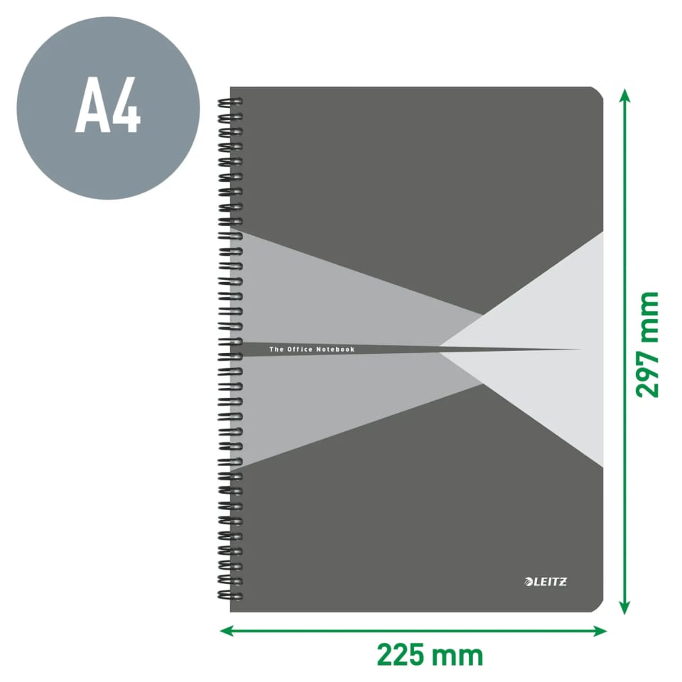 Kołonotatnik Office Card A4 w kratkę czerwony 46471025 LEITZ