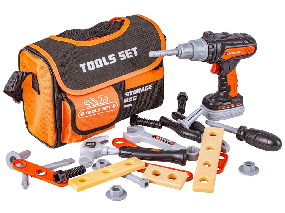 Torba Narzędziowa Małego Majsterkowicza Zestaw Narzędzi Wkrętarka Akcesoria