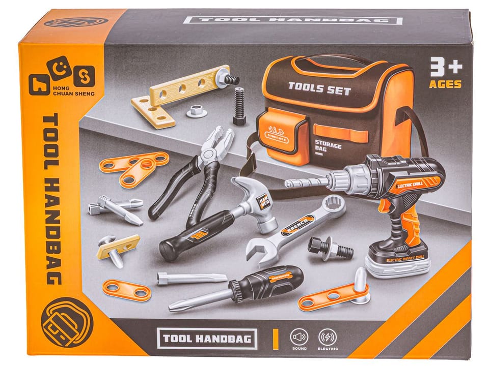 Torba Narzędziowa Małego Majsterkowicza Zestaw Narzędzi Wkrętarka Akcesoria