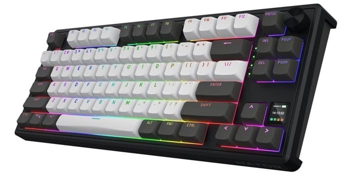 Klawiatura dla graczy Hator Skyfall 80 PRO bezprzewodowa mechaniczna szaro-czarna