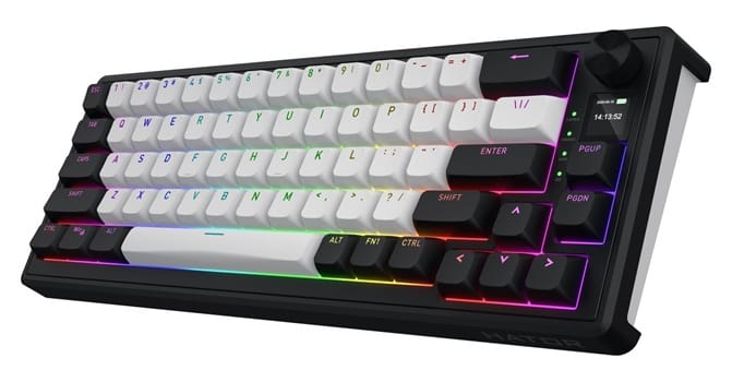 Klawiatura dla graczy Hator Skyfall 65 MAG ULTIMA 8K bezprzewodowa biało-czarna