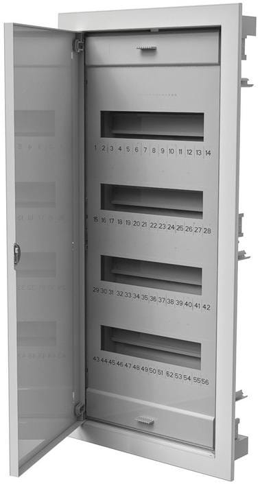 Rozdzielnica modułowa 4x12 podtynkowa z metalowymi drzwiami IP40 N+PE C.1548