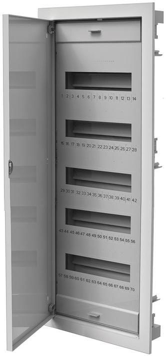 Rozdzielnica modułowa 5x12 podtynkowa z metalowymi drzwiami IP40 N+PE C.1560