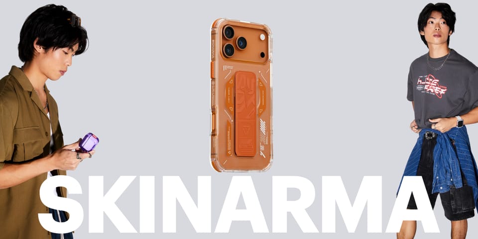 Etui Skinarma Helio do iPhone 17 Pro Max Magnetic Charging + Grip Stand pomarańczowy