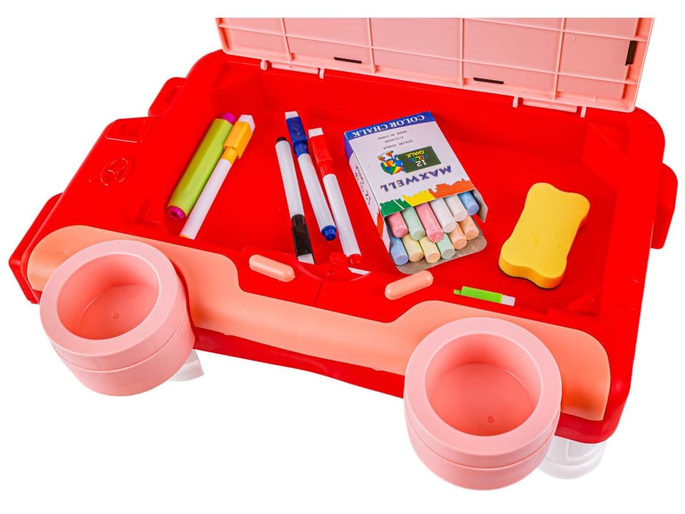 Wielofunkcyjna Dwustronna Tablica 2w1 Do Rysowania Malowania Zmazywalna Kredowa Stolik Różowa