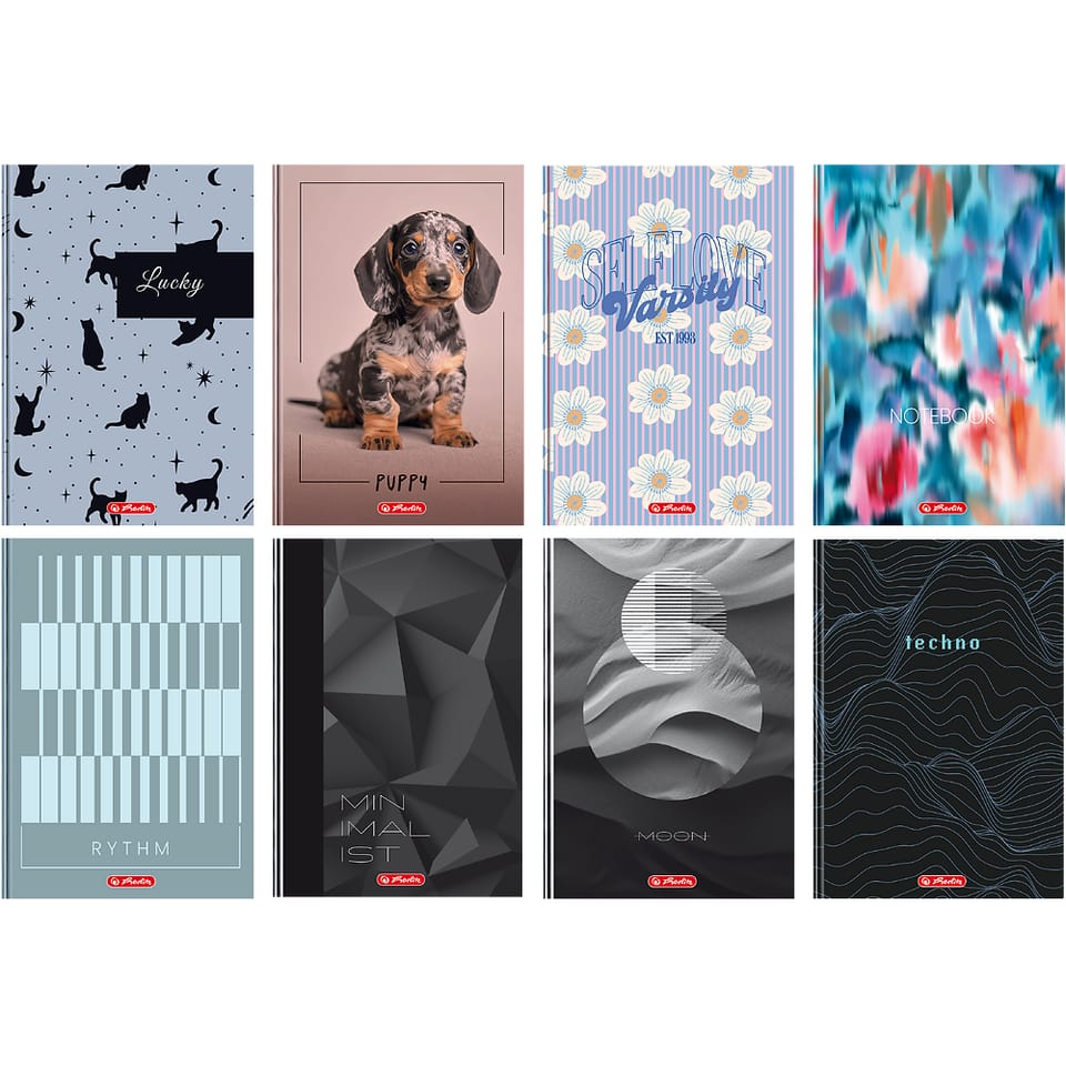 Brulion A4 96k kratka z marginesem mix okładek 400206371 HERLITZ