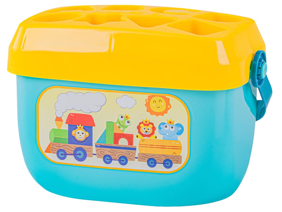 Edukacyjny Sorter Z Klockami Układanka Wiaderko Literki Klocki