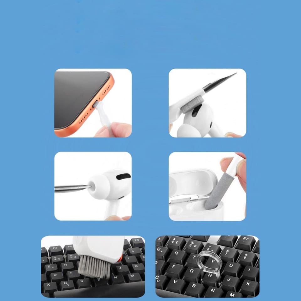 Wielofunkcyjny zestaw czyszczący 4smarts 10w1 do telefonów i urządzeń bialy