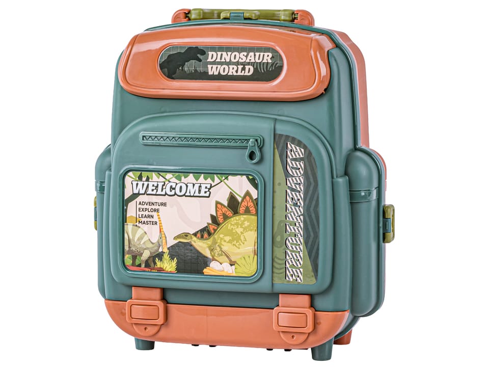 Duży Zestaw Dinozaurów W Plecaku Figurki W Walizce DINOZAURY Wulkan Akcesoria 30 El.